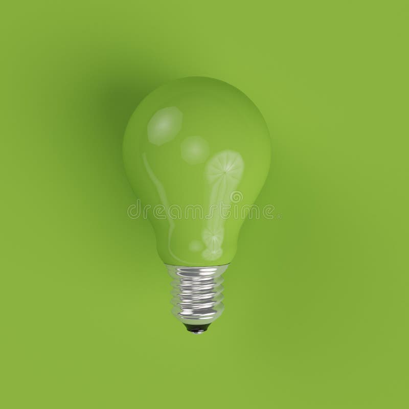 Green pastel Light bulb on green pastel background. minimal concept. top view. Green pastel Light bulb on green pastel background. minimal concept. top view.