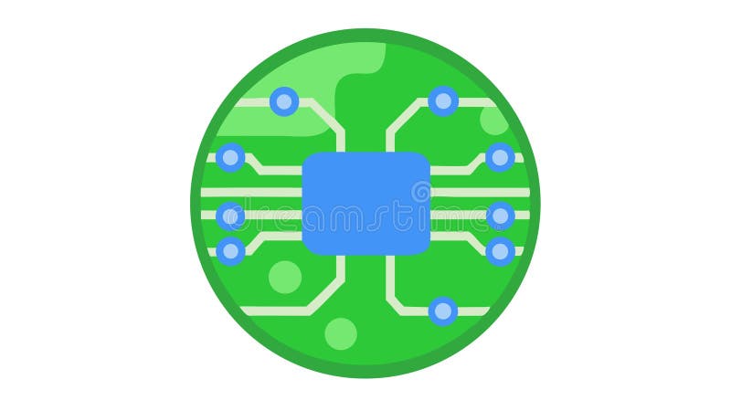 Zielona płytka drukowana z mikrochipowym elektronicznym wektorem sprzętowym Generation AI. Szczegółowa ilustracja wektorowa tablicy obwodów zielonych ze zintegrowanymi mikrochipami reprezentującymi zaawansowaną elektronikę. Ikona ta jest niezbędna firmom technologicznym zajmującym się inżynierią oprogramowania lub usługami wsparcia IT. Symbolizuje łączność innowacyjną i projektowanie wektora infrastruktury cyfrowej Generation AI
