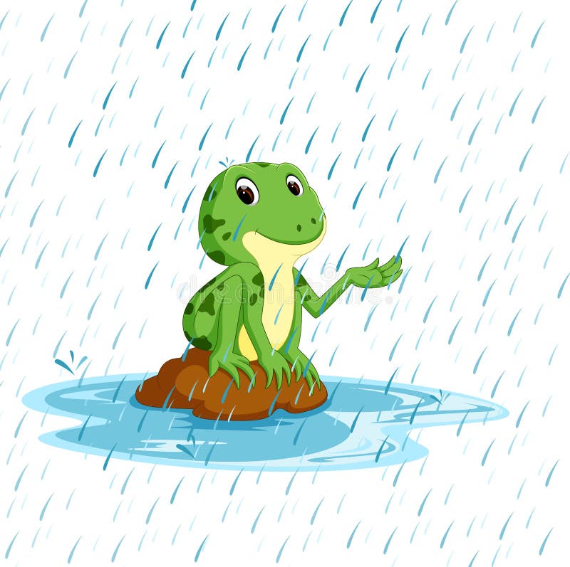 Zielona żaba z szczęśliwym uśmiechem ilustracji Zielona żaba z szczęśliwym uśmiechem ilustracji