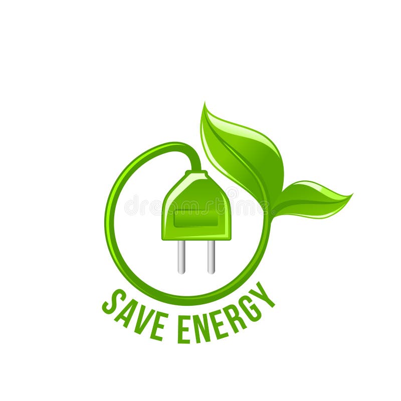 Zielonego liść elektrycznej prymki save energetyczna wektorowa ikona ilustracja wektor Zielonego liść elektrycznej prymki save energetyczna wektorowa ikona ilustracja wektor