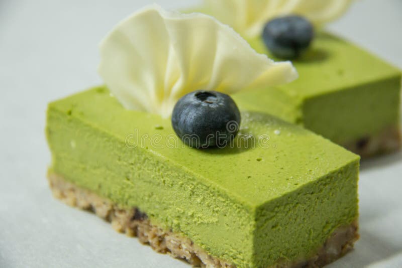 Zielonej herbaty cheesecake fotografia royalty free Zielonej herbaty cheesecake fotografia royalty free