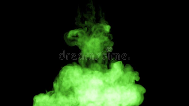 Zielony fluorescencyjny atrament na czarnym tle 3d odpłacają się, z luma matte