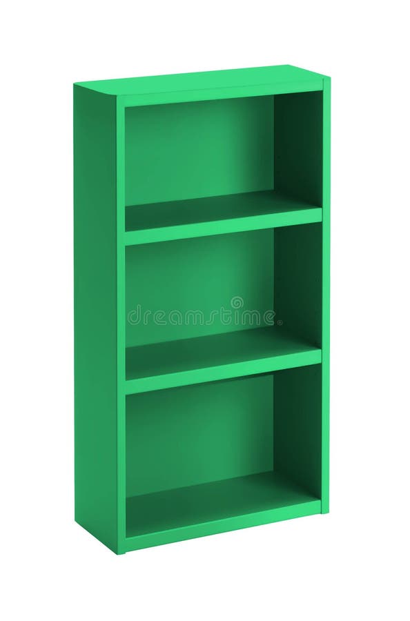Zielony półka na książki odizolowywający