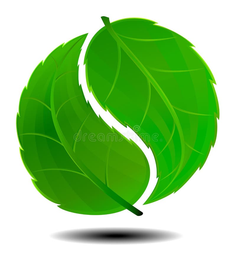Yin Yang symbolu Zielony logo ilustracji