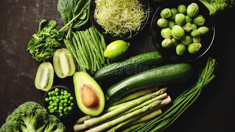 Zielony zdrowy karmowy skład z avocado, brokuły, jabłko, smoothie