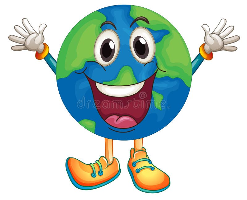 Uśmiechnięta Planety Ziemia Ilustracja Wektor - Ilustracja złożonej z  animowany, globalny: 42926931
