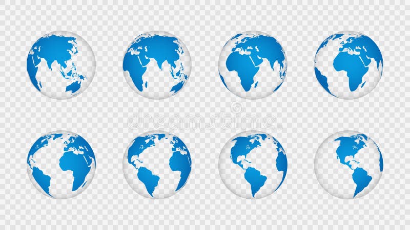 Ziemska kula ziemska 3d Realistyczni światowej mapy kul ziemskich kontynenty Planetuje z kartografii teksturą, geografia odizolow ilustracja wektor