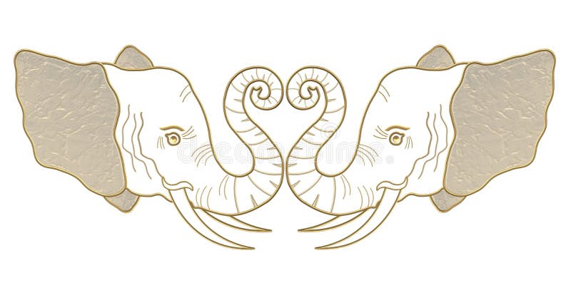Zierkopf mit Tusk stock abbildung. Illustration von tusk