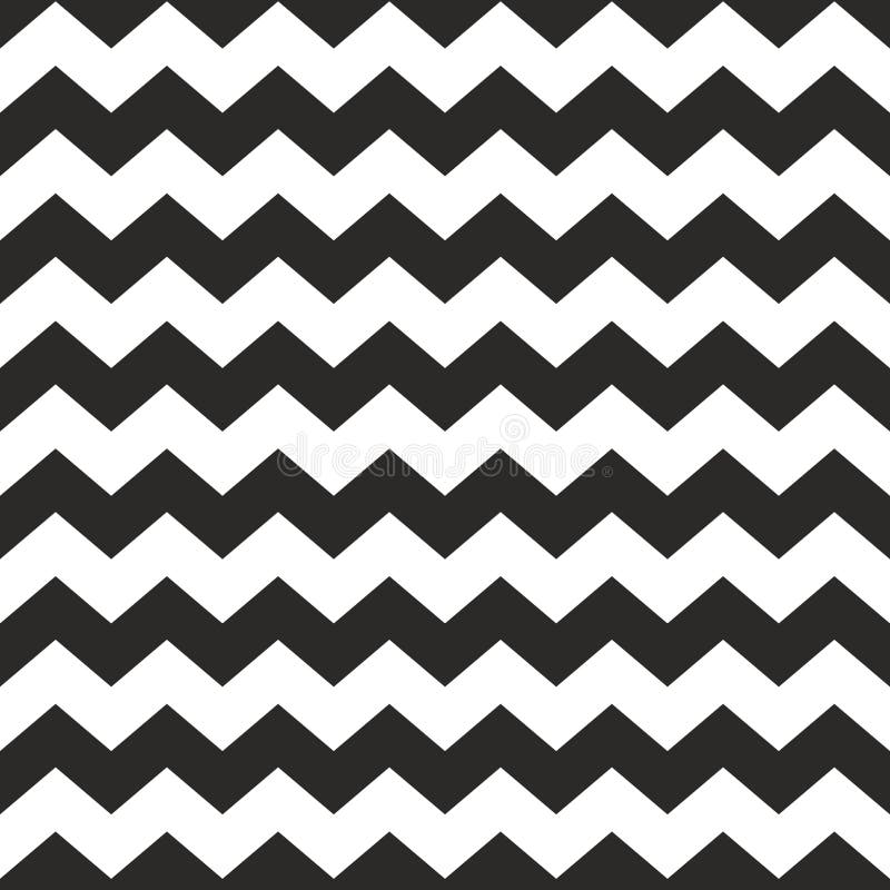 Zig zag vector chevron black and white tile pattern for seamless decoration wallpaper background