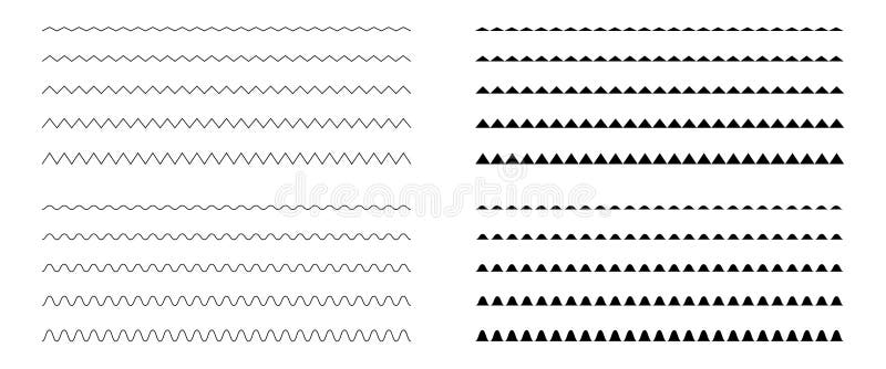 Wave zigzag line simple thin to thick element decor design vector