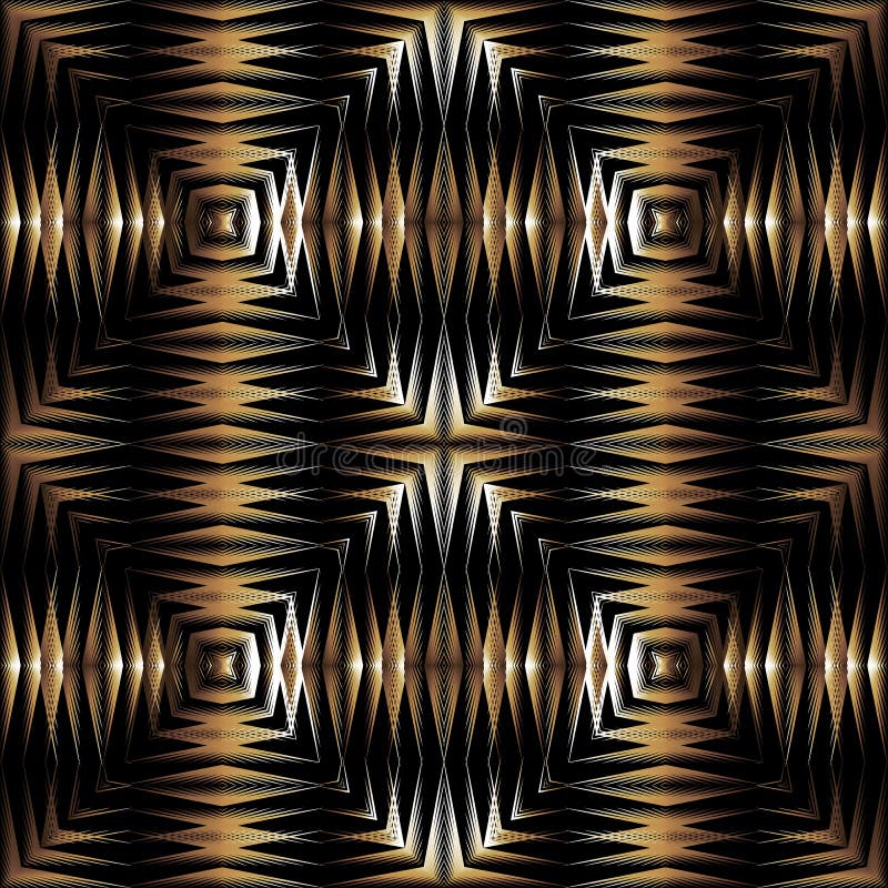 Zigzag-linjerevektor 3d, sömlöst mönster. texturerad bakgrund i guldstrimlad form. lyxupprepad geometrisk bakgrund. abstrakt stock illustrationer