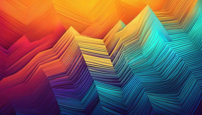 Zigzaguri vibrante cu gradient în abstracție minimalistă O pânză dinamică energetică de culoare și textură perfectă pentru digital royalty free illustration