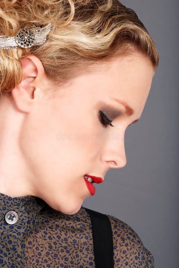 Zij profiel blonde vrouw royalty-vrije stock afbeeldingen Zij profiel blonde vrouw royalty-vrije stock afbeeldingen