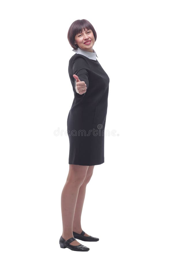 gevaarlijk Oorlogsschip Doe voorzichtig Zijaanzicht. Jonge Vrouw in Zakenkleding Die Naar De Camera Kijkt . Stock  Foto - Image of kraag, brunette: 217174902