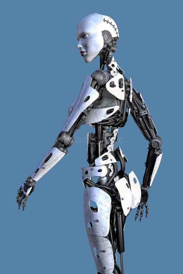 Zijaanzicht van een Vrouwelijke Robo vector illustratie Zijaanzicht van een Vrouwelijke Robo vector illustratie