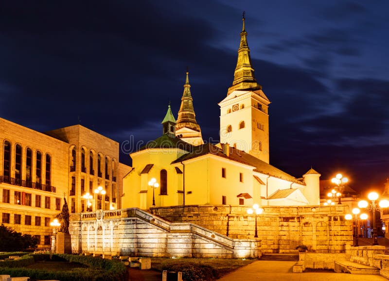 Zilina - Trinity Cathedral, Slovakia atz night