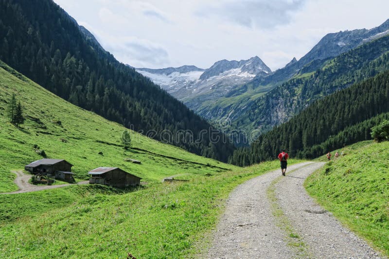 Zillertal valley landscape in Tirol. European Alps Austria in