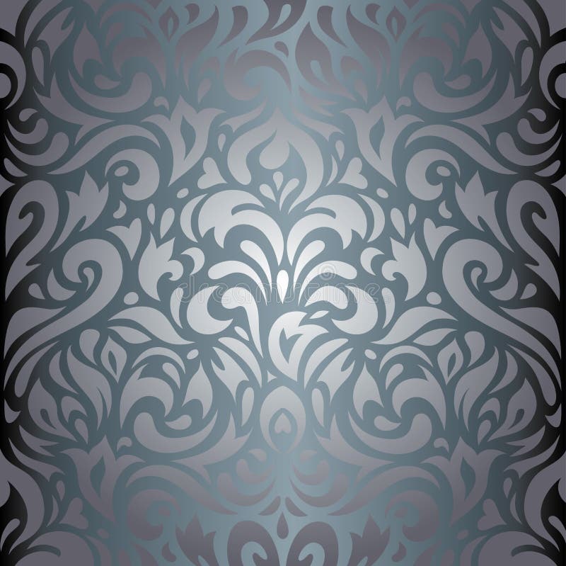 Zilveren bloemen van het luxe uitstekend behang ontwerp als achtergrond stock illustratie Zilveren bloemen van het luxe uitstekend behang ontwerp als achtergrond stock illustratie