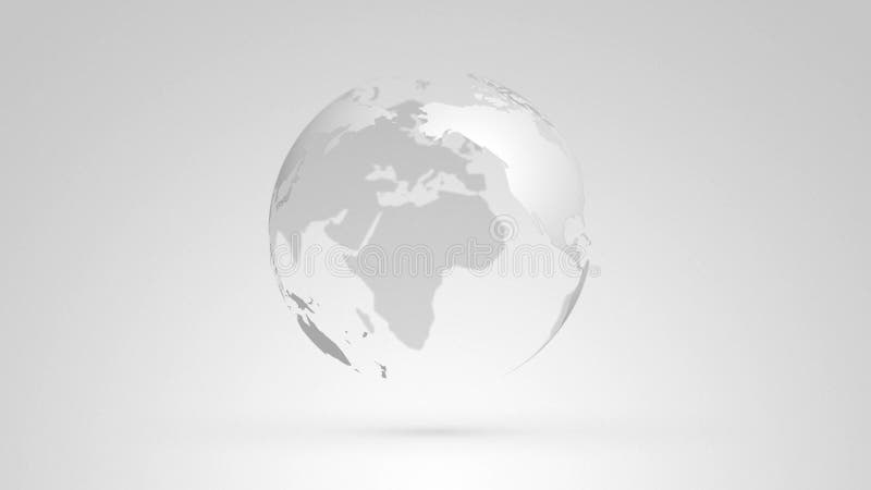 Zilveren wereldbol, planeet aarde, eindeloze rotatie royalty-vrije illustratie