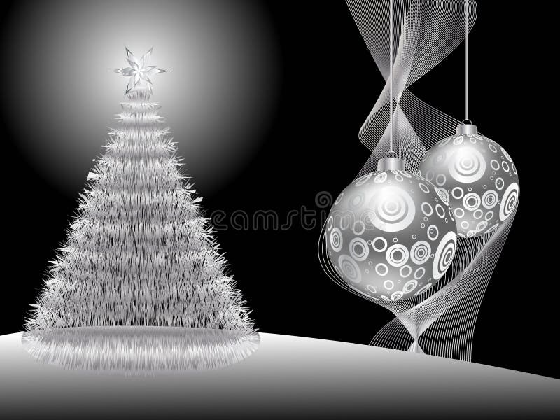 Zilveren Kerstmisachtergrond vector illustratie Zilveren Kerstmisachtergrond vector illustratie