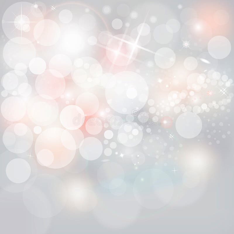 Zilveren Lichten & Sterren op Neutraal Grey Christmas Holiday Background stock illustratie Zilveren Lichten & Sterren op Neutraal Grey Christmas Holiday Background stock illustratie