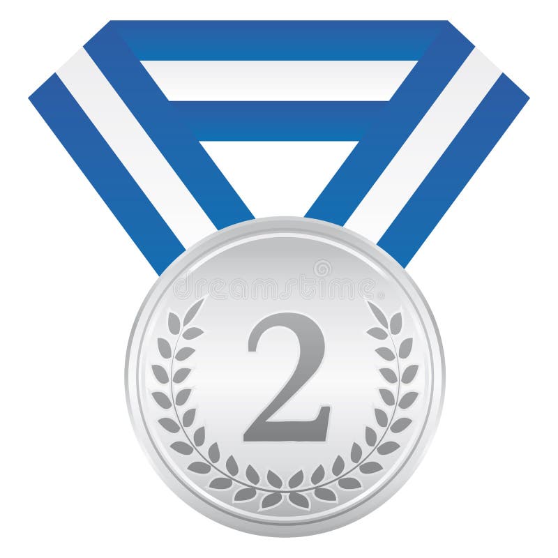 Zilveren medaille 2de plaats Het pictogram van de toekenningsceremonie