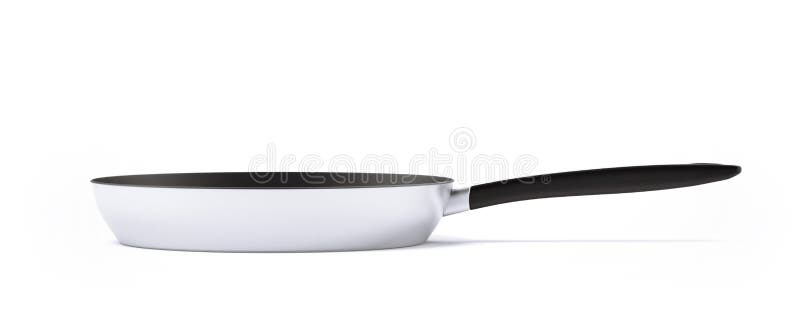 Zilveren pan met handvat. Zijaanzicht stock fotografie Zilveren pan met handvat. Zijaanzicht stock fotografie
