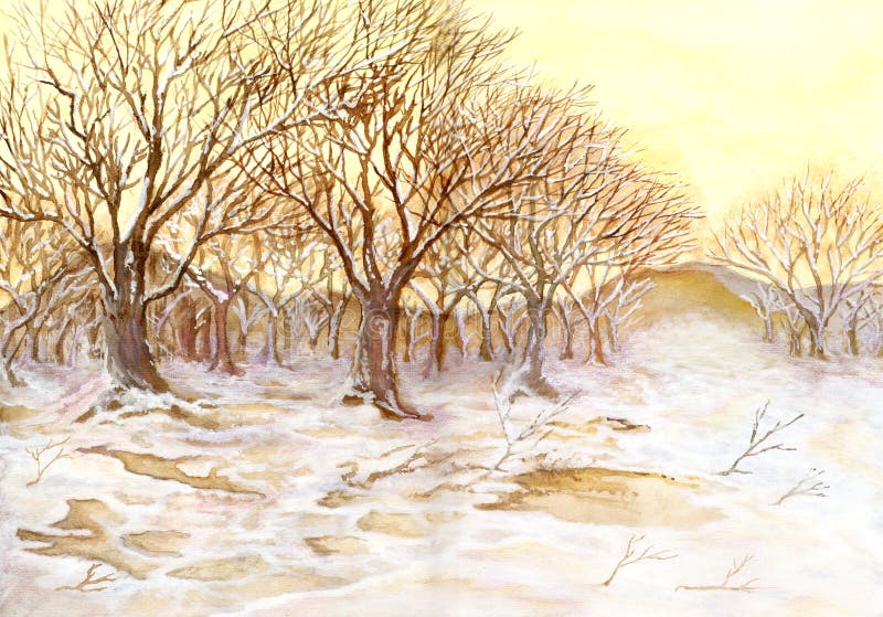 zima malujący drewno ilustracja wektor zima malujący drewno ilustracja wektor