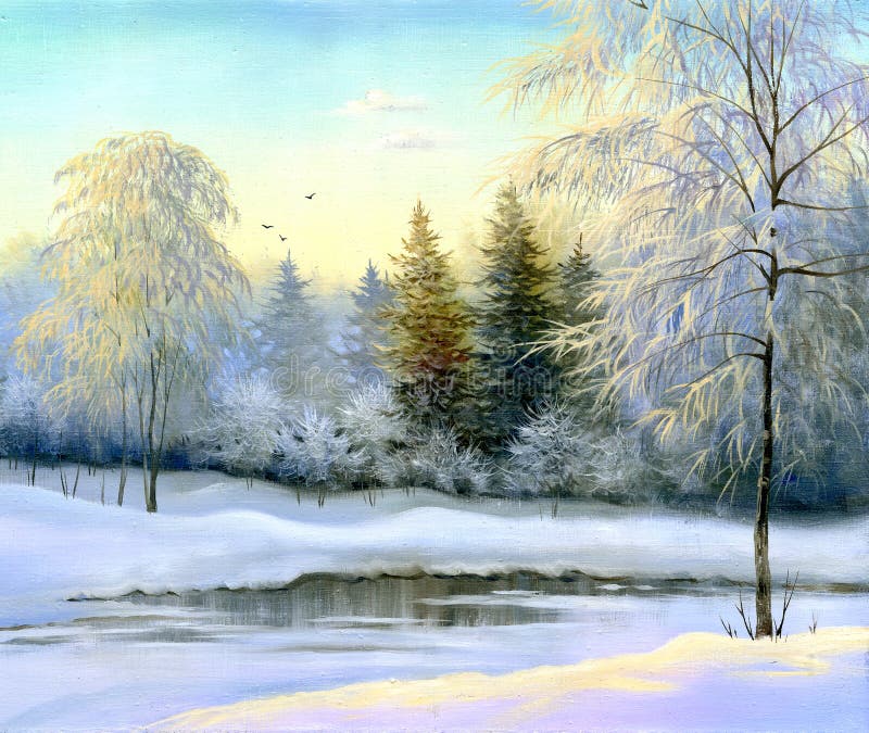 Zima piękny krajobraz