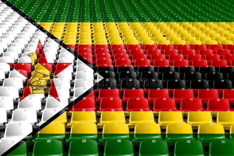 Zimbabwe flaga stadium siedzenia Sport rywalizaci pojęcie zdjęcie royalty free