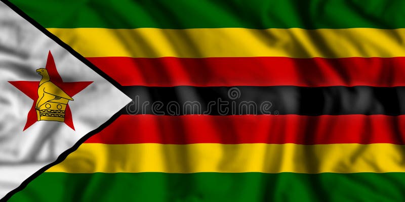 Zimbabwe flaguje realistyczne machanie zdjęcia royalty free