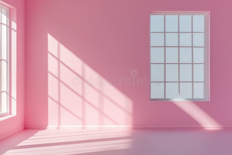 Zimmer mit rosa Wand und Fenster lizenzfreie stockfotos
