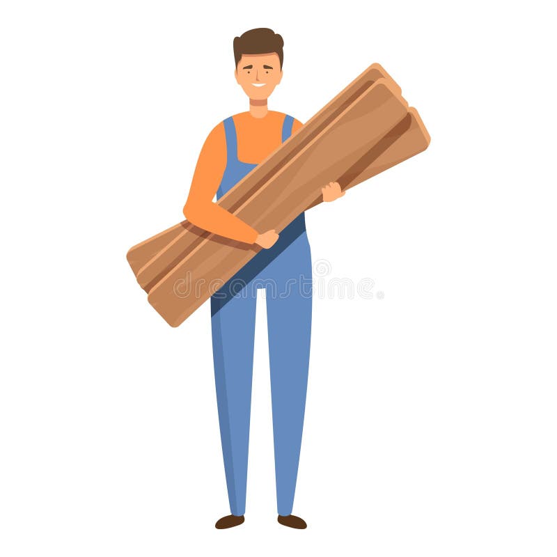 Carpenter takes wooden planks icon cartoon vector. Domestic fitting. Wooden work. Carpenter takes wooden planks icon cartoon vector. Domestic fitting. Wooden work