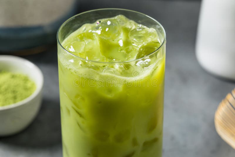 Zimna Odświeżająca Japońska Matcha Zielona Herbata obrazy stock