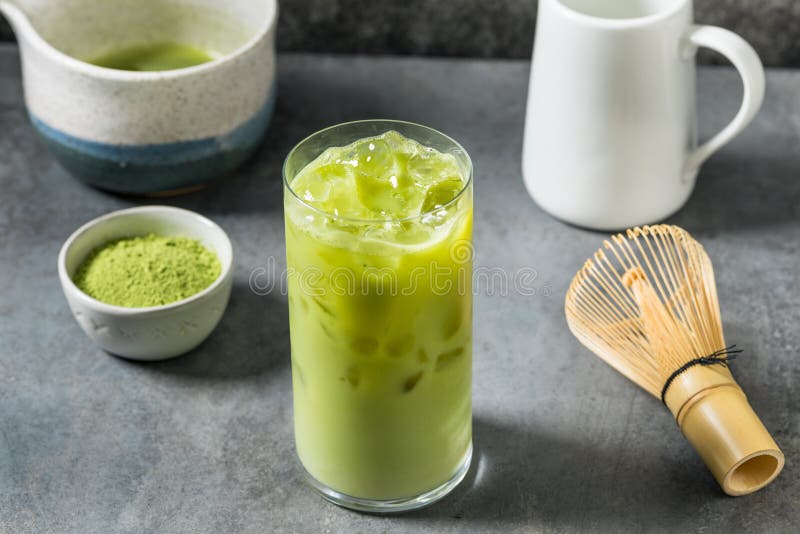 Zimna Odświeżająca Japońska Matcha Zielona Herbata zdjęcie royalty free