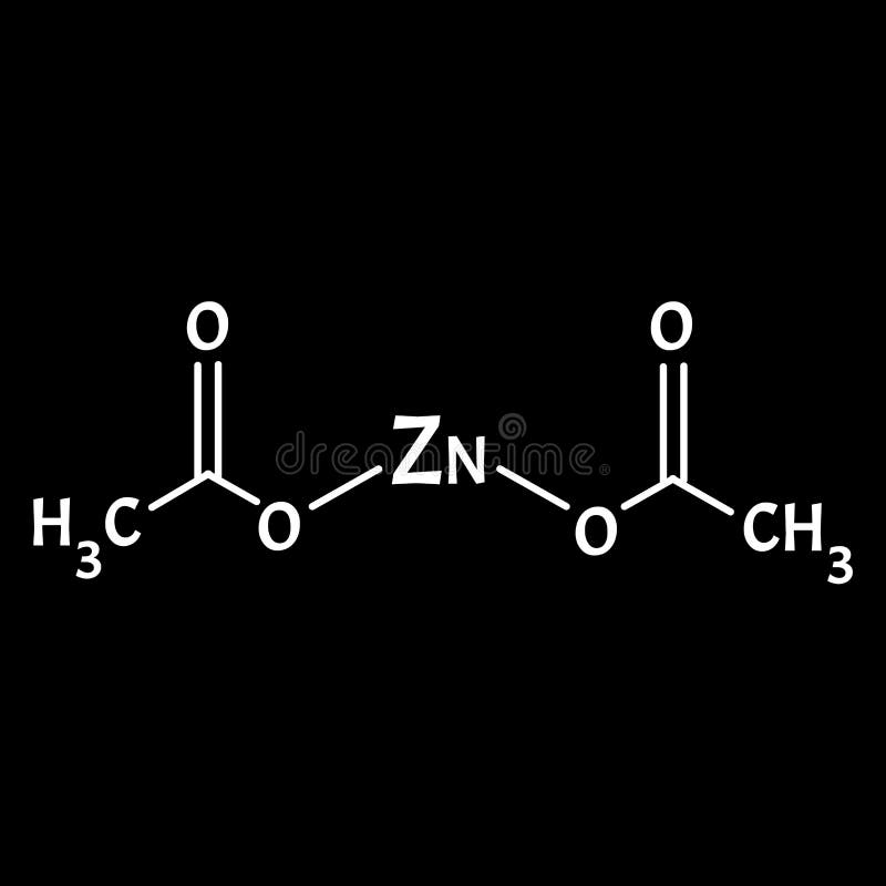 Zinc Acetate Is A Molecular Chemical Formula. Zinc Infographics. Vector