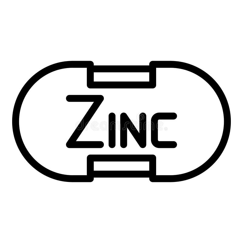 Zinc capsule icon outline vector. Iron element stock illustration