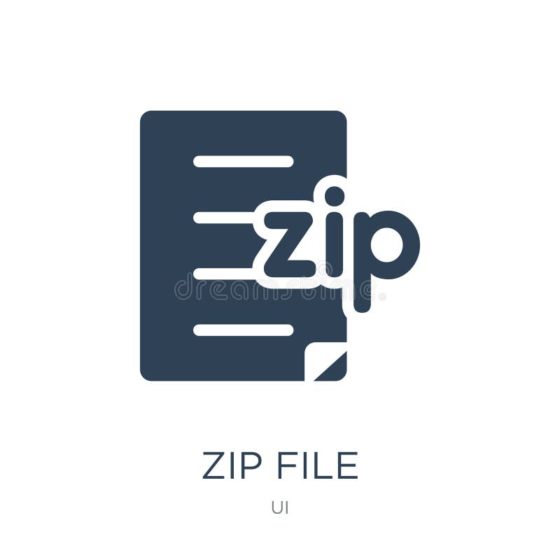 Zip File Icon in Trendy Design Style. Zip File Icon Isolated on White ...