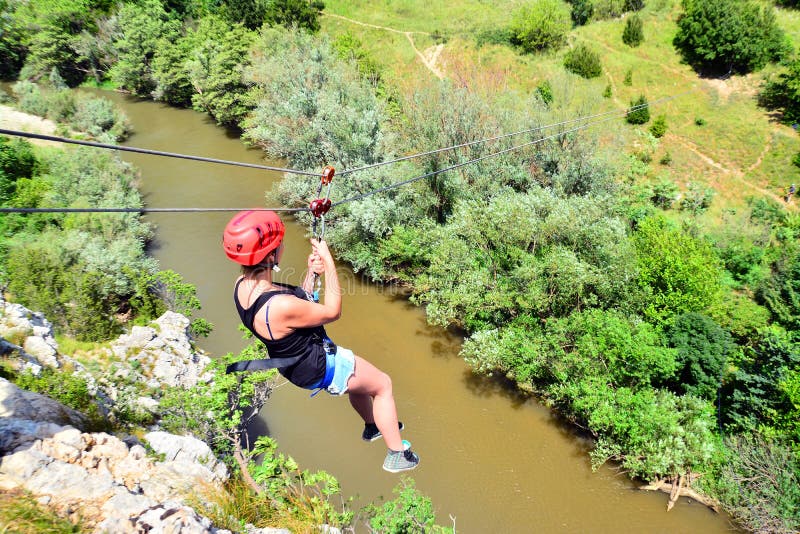 Zip line stock image Zip line stock image