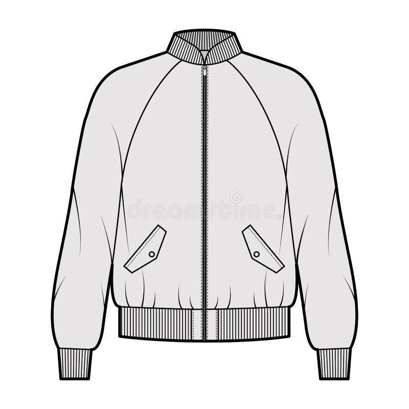 Men S Flight Jacket with Hood Stock Vector - Illustration of front ...