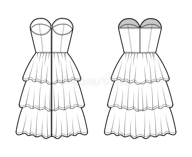 Ruffle Dress Stock Illustrations – 705 Ruffle Dress Stock Illustrations ...