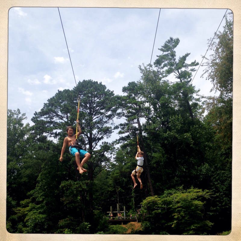 Ziplines editorial stock photo. Image of sport, cable 42961933