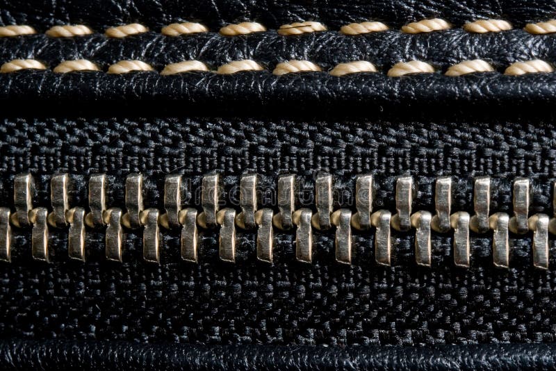 Zipper And Black Leather Picture. Image 8323996