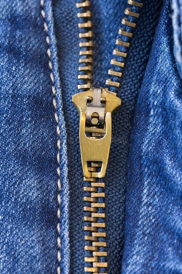 Zipper on blue jeans stock image. Image of teeth, detail - 102404451