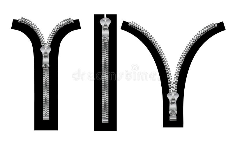 Zipper stock vector. Illustration of open, metal, zipper - 43081207