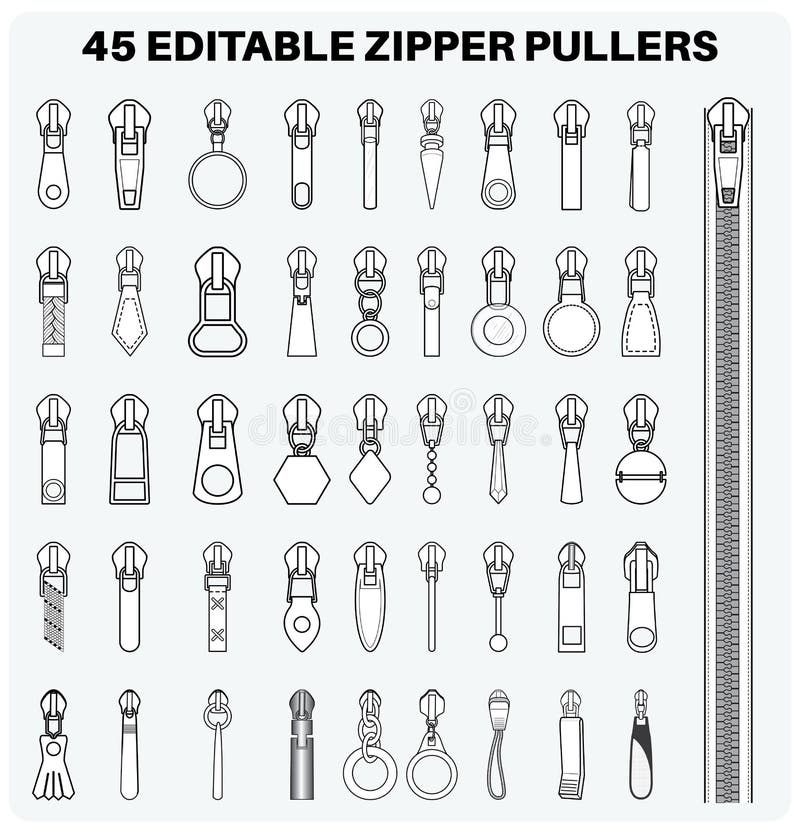 Zipper Pull Outline Vector  Digital fashion illustration Fashion drawing Zipper  drawing