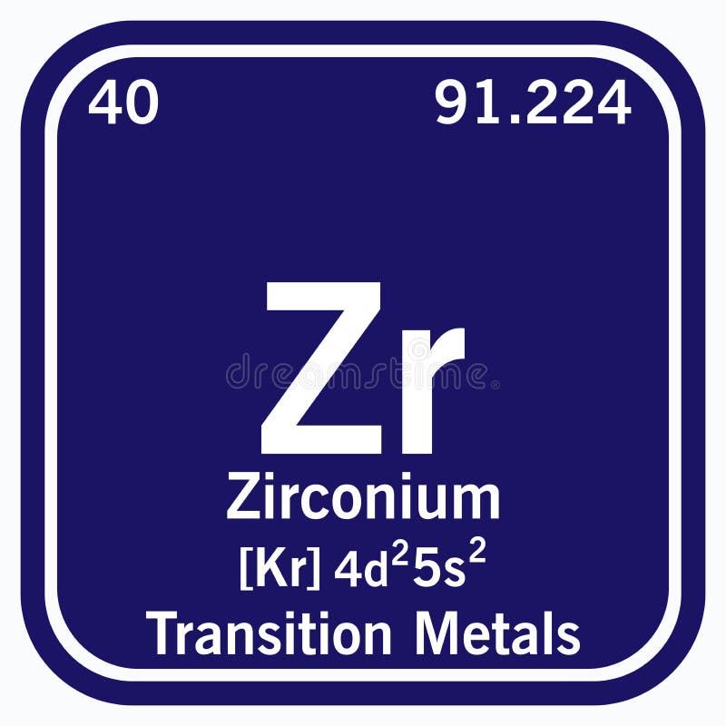 Zirconium Periodic Table of the Elements Vector Illustration Eps 10