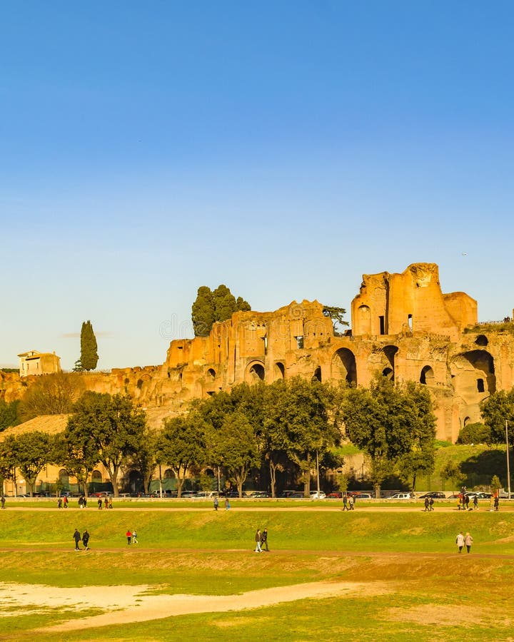 Zirkus Maximus Exterior View, Rom, Italien stockbild