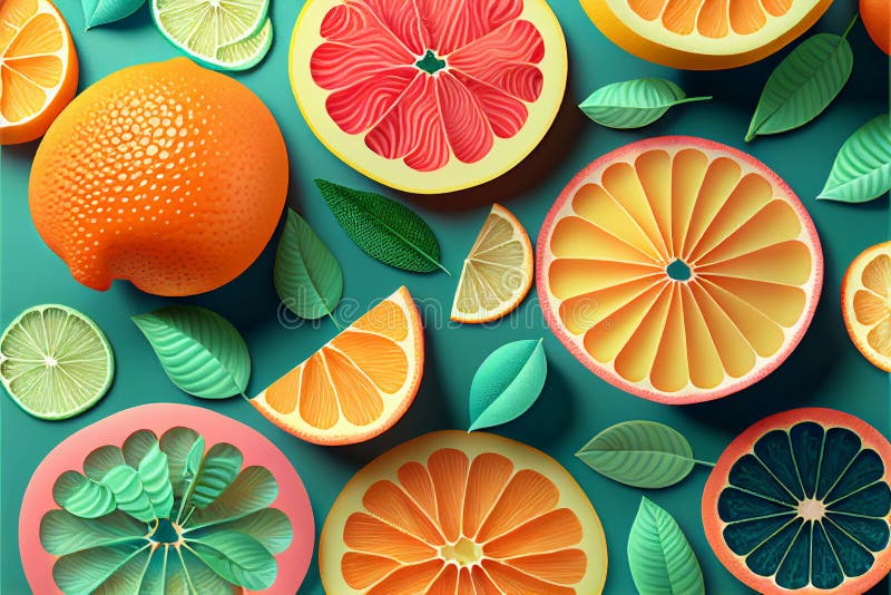 Zitrone und Grapefruits, geschnitten. Sommerfrüchte liegen flach im Hintergrund stockfotos