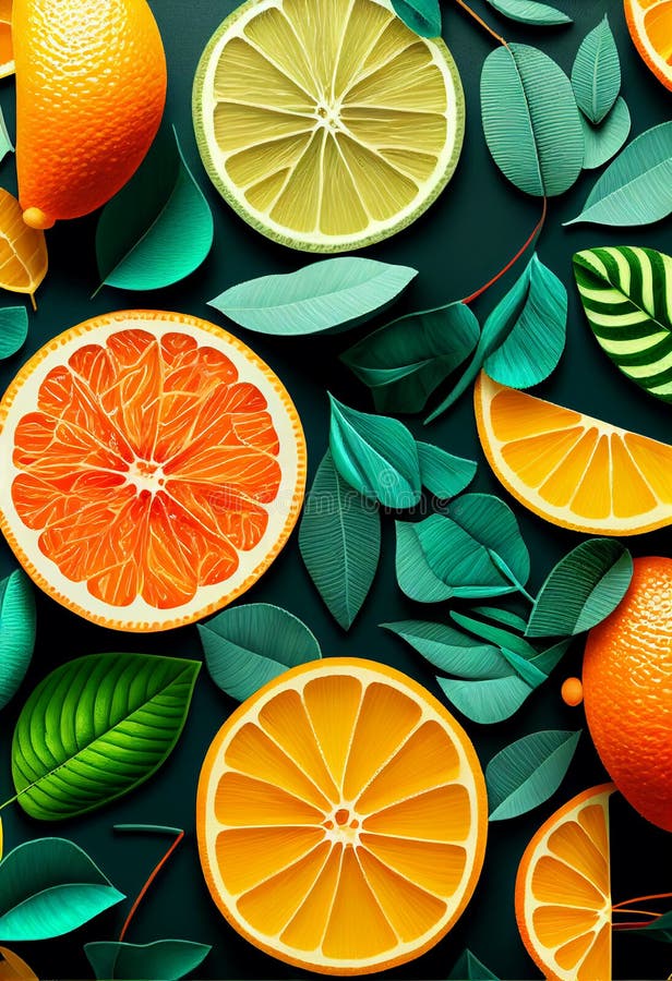 Zitrone und Grapefruits mit Vitamin C gehackt. Sommerfrüchte liegen flach im Hintergrund vektor abbildung